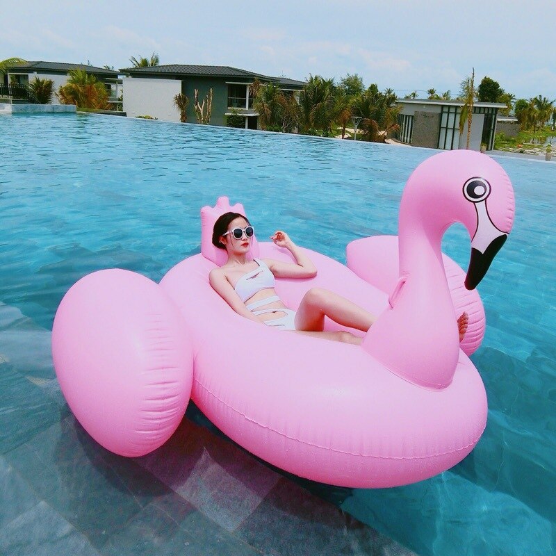 새로운 여름 휴가 풍선 수영장 장난감 2.7*1.4*1.2 m 흰색 풍선 유니콘 pegasus 물 수레 뗏목 공기 매트리스